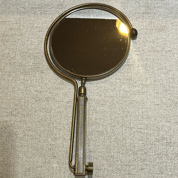Vintage 1950s Mid Century Brass Adjustable Table Mirror - Picture 6 of 10